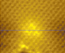 image : An STM micrograph of subsurface dopant atoms. 